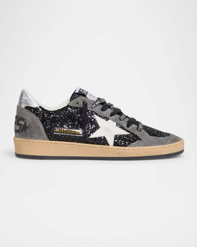 Ballstar Suede Glitter Low-Top Sneakers